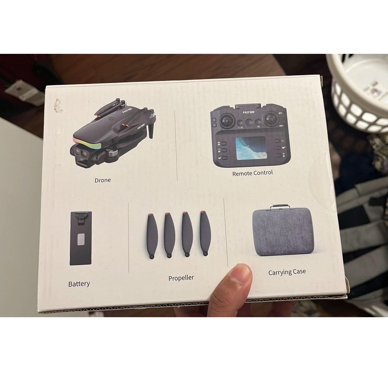 F417PRO Drone 1080P HD Dual Lens WiFi FPV Remote Control Battery Propellers Case