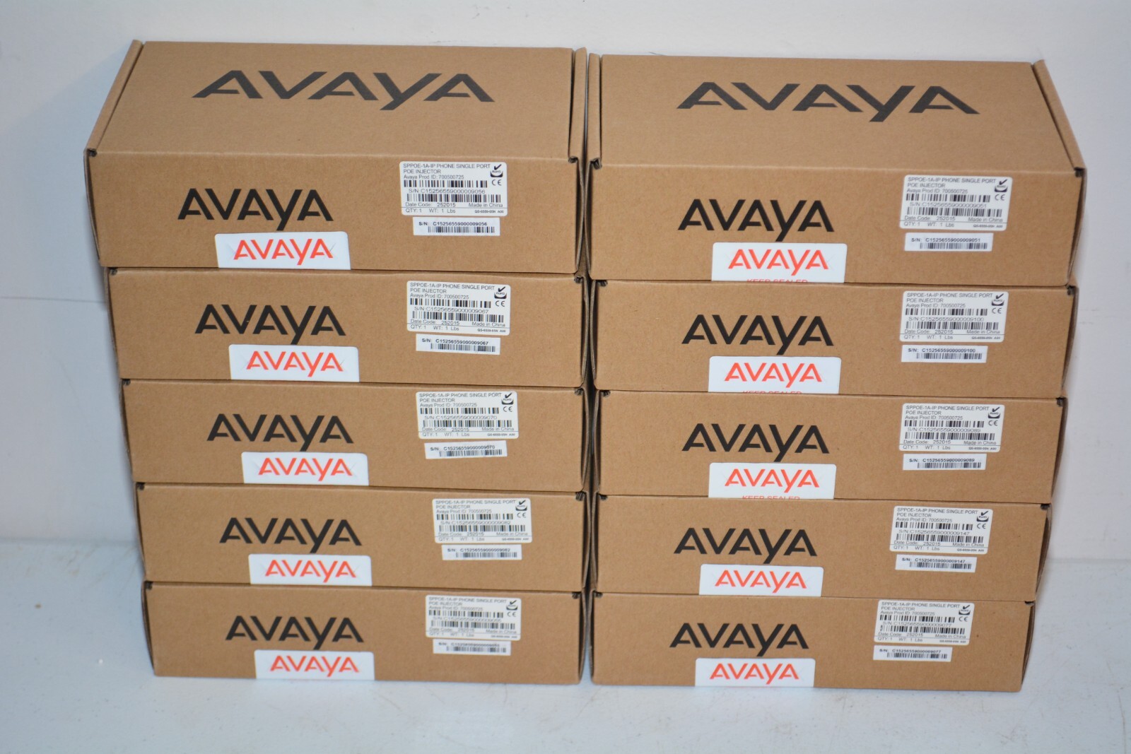 Lot 10x Avaya SPPOE-1A-IP Single Port PoE Injectors 700500725 #W4571
