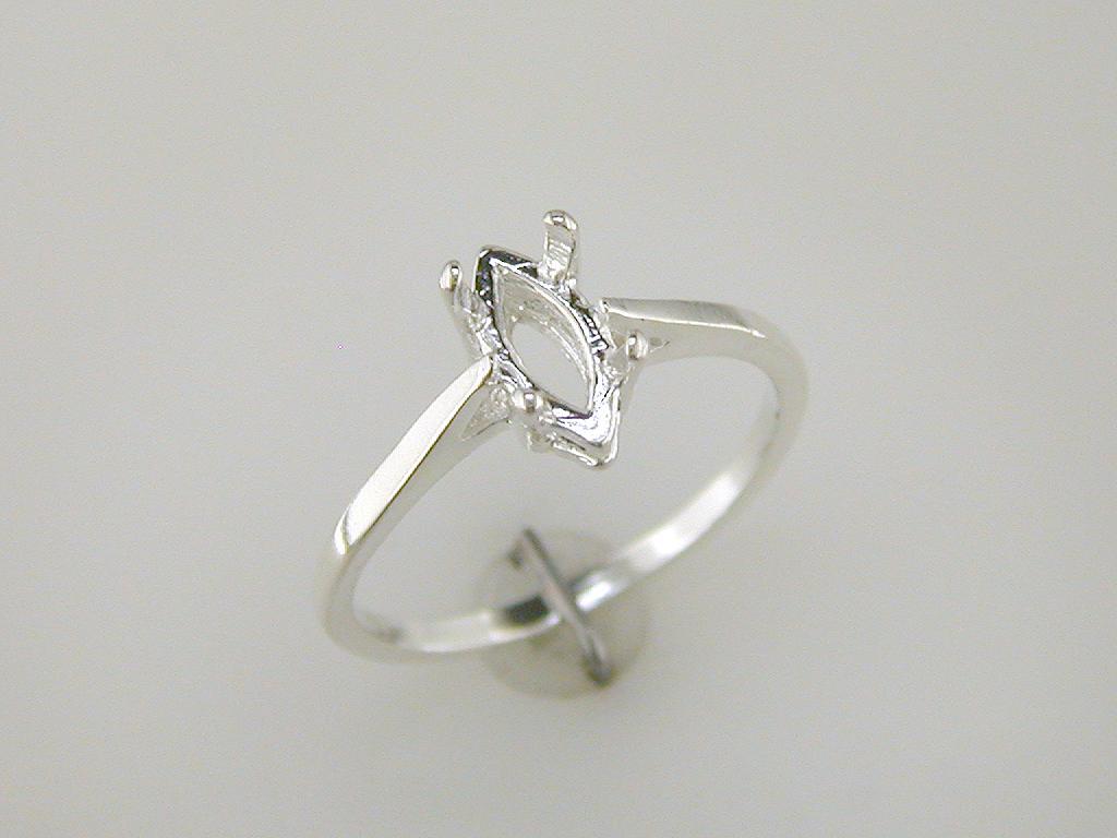 10 x 5 mm Marquise Simple Solitaire Ring Setting Sterling Silver