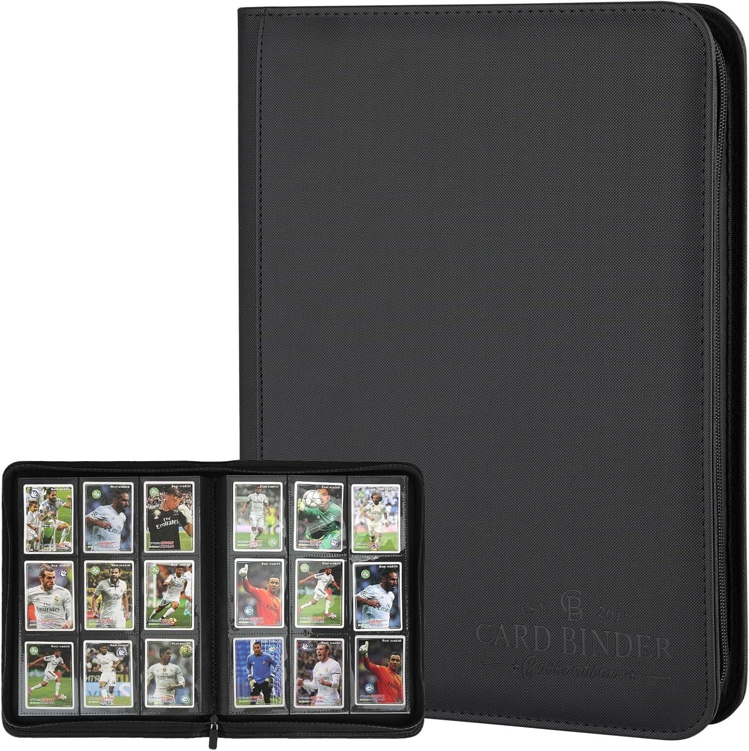 9 Pockets Card Binder,Premium Zip Trading Card Binder,540 Double Sided Pocket PU