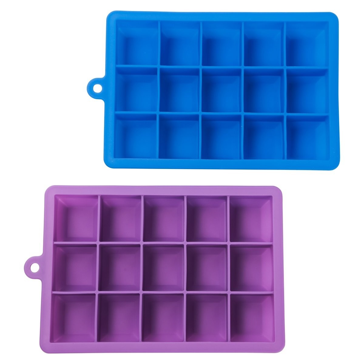 2 Pack 15 Cavities Silicone Ice Cube Trays with Lids for Coffee Beverages