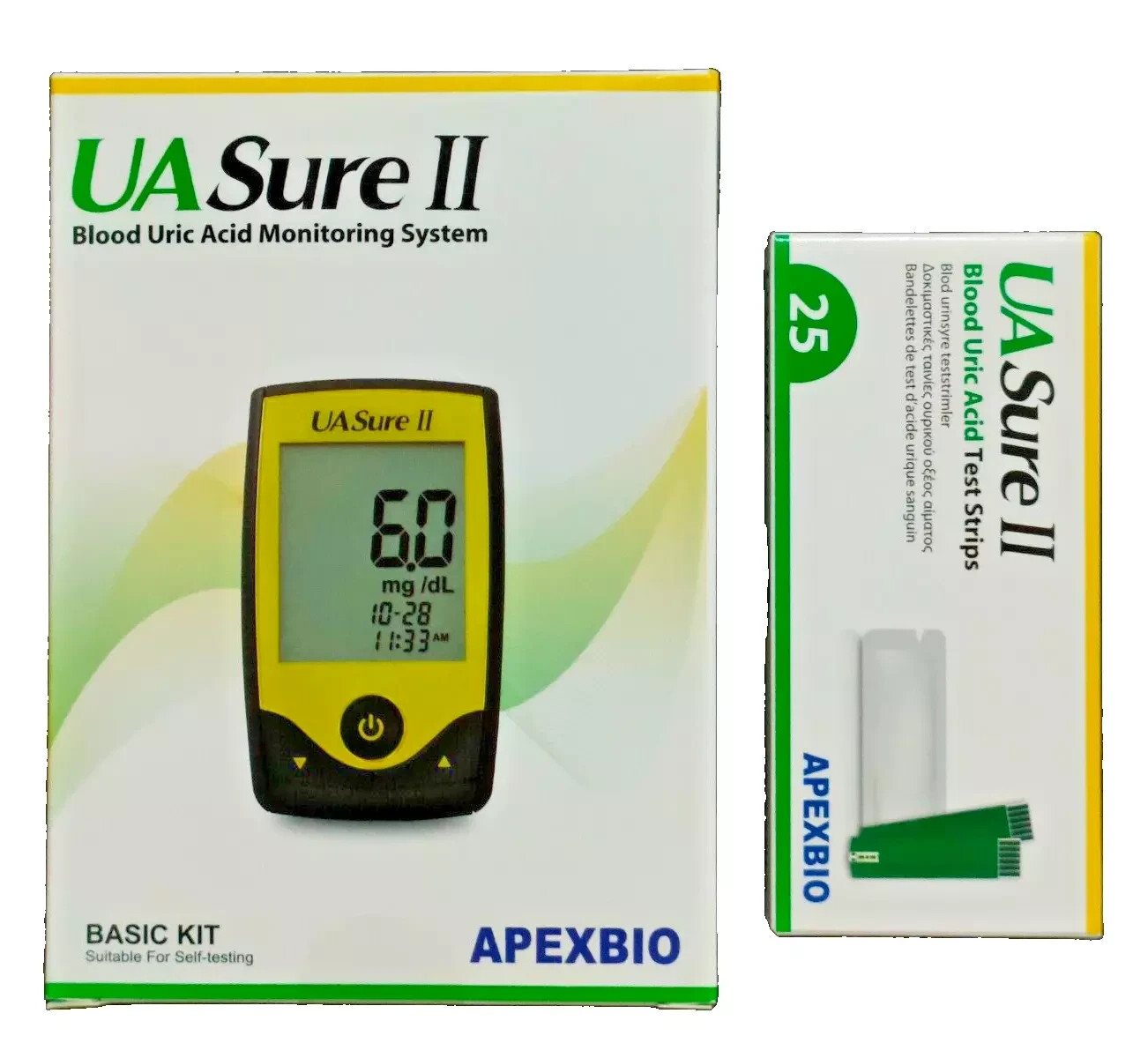 UASure II Blood Uric Acid Test Kit Meter for Uric Acid Home Gout Monitoring