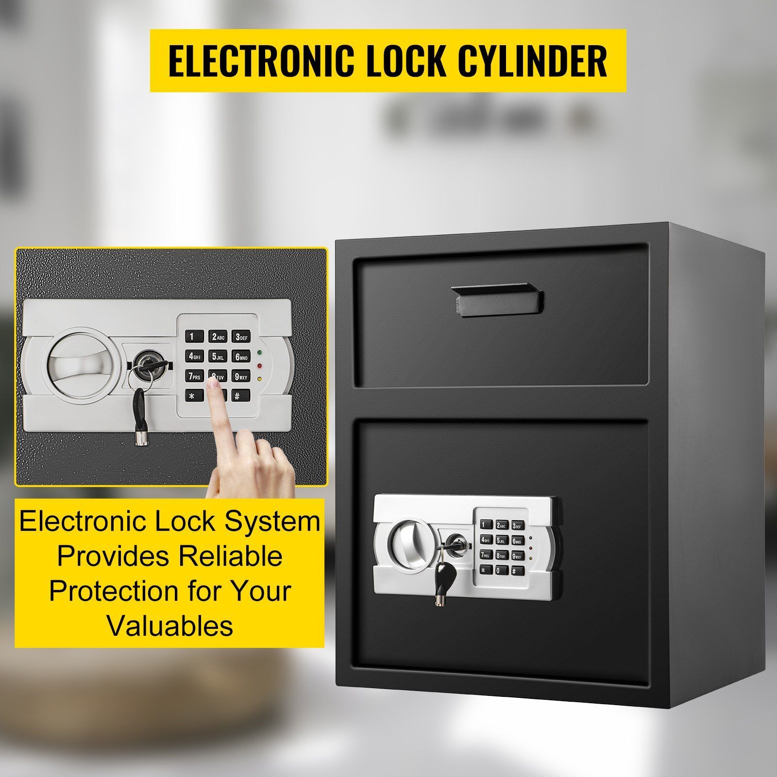 Digital Depository Safe 1.7 Cubic Feet Electronic Code Lock Depository Safe