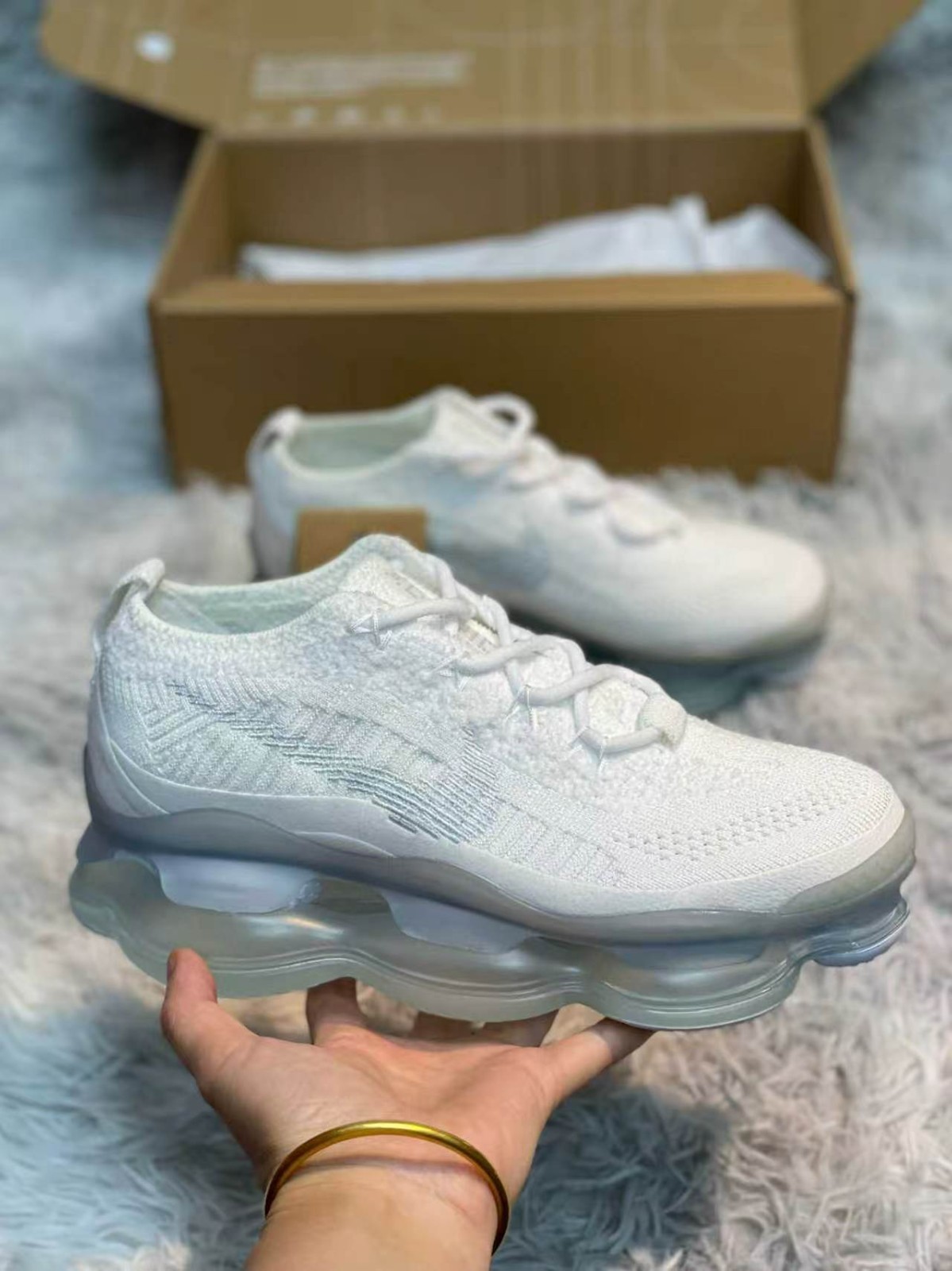 Nike Air Max Scorpion Men's White Breathable Air Cushion Sneakers