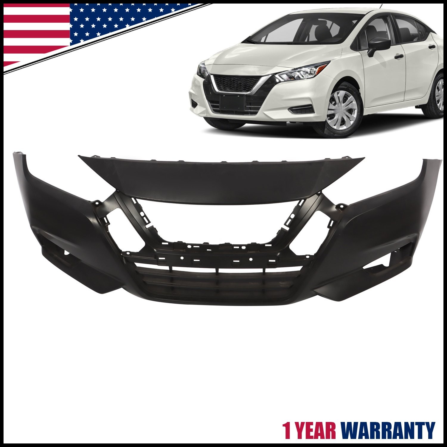 NEW Primered - Front Bumper Cover Fascia 2020-2022 for Nissan Versa Sedan