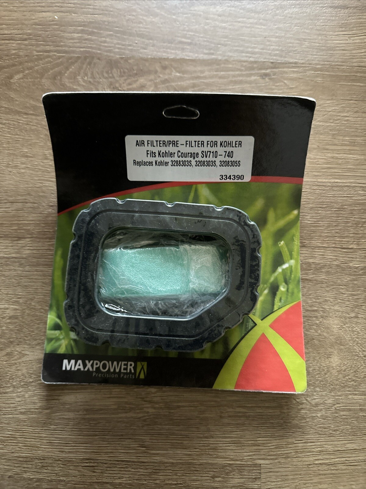 MaxPower's 334390 air filter with pre-filter replaces Kohler 32-083-03-S.
