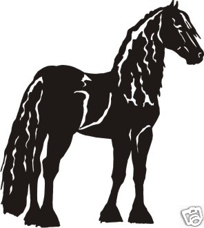 Horse Friesian Equestrian Trailer Vinyl Decal 8.9"