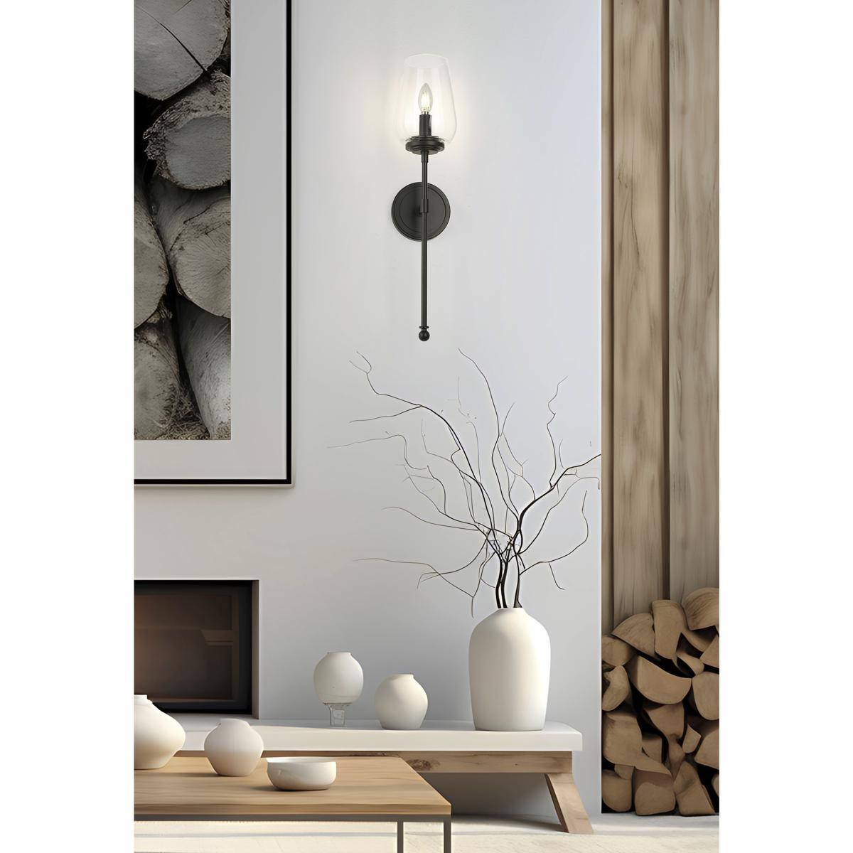 Z-Lite 2012-1S-MB Dominique Wall Sconce Wall Light in Matte Black