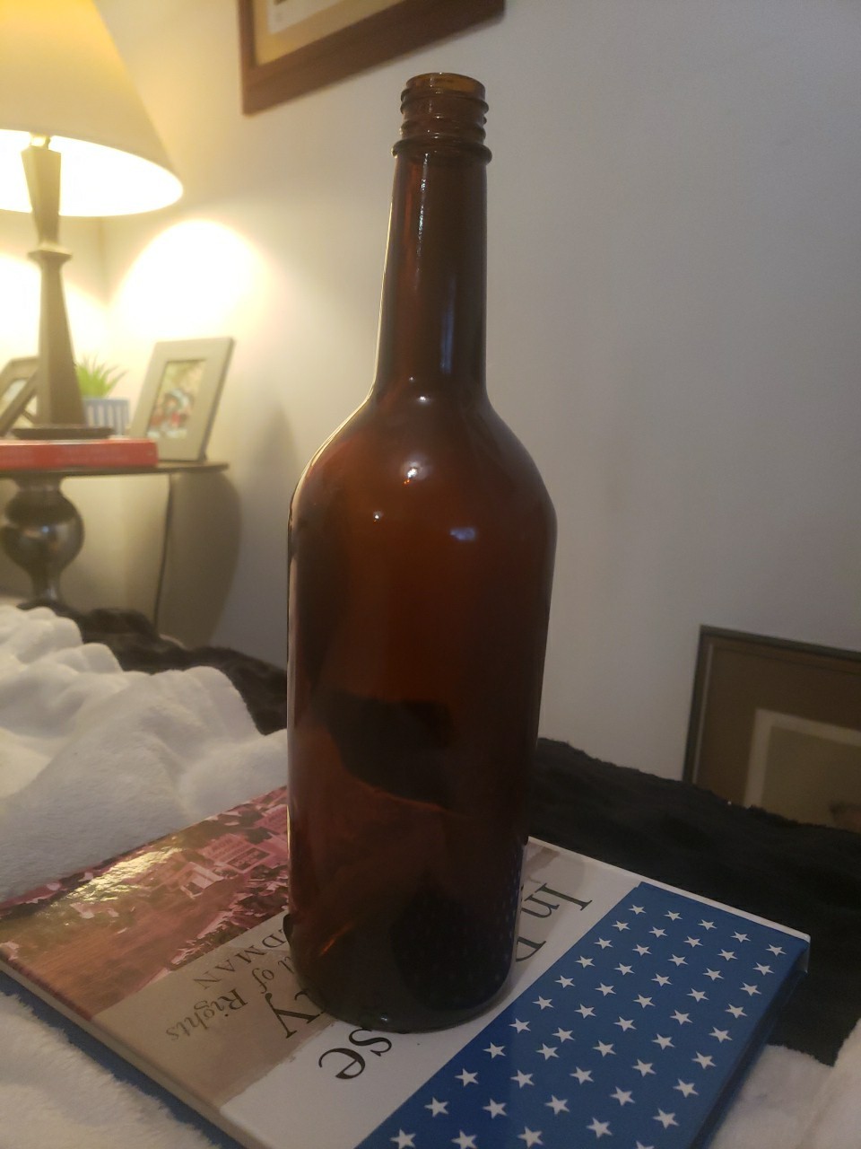 Amber Glass Liquor Bottle