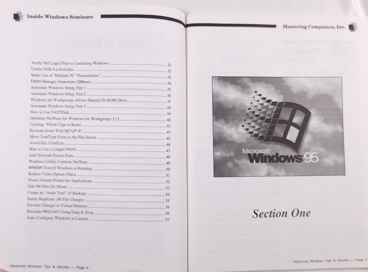 1996 Tips & Secrets Windows 95 Advanced Ultimate Trainer Mastering Computers