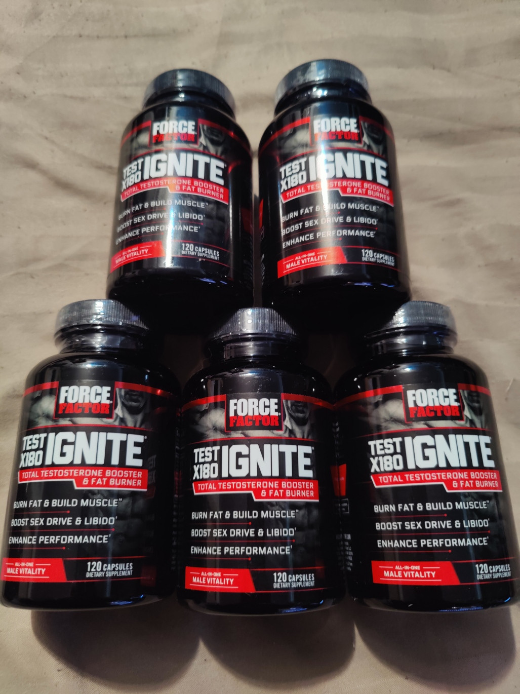 Force Factor Test X180 Boost, Testosterone Booster for Men. Lot of 5. 600 total