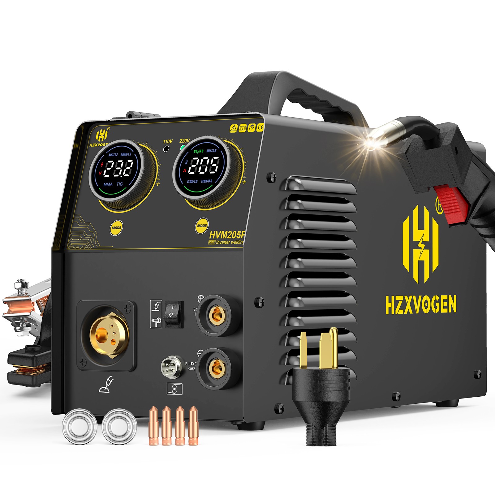 110V&220V 4-in-1 Digital Display Gasless MIG Welding Machine MMA/Lift-TIG IGBT