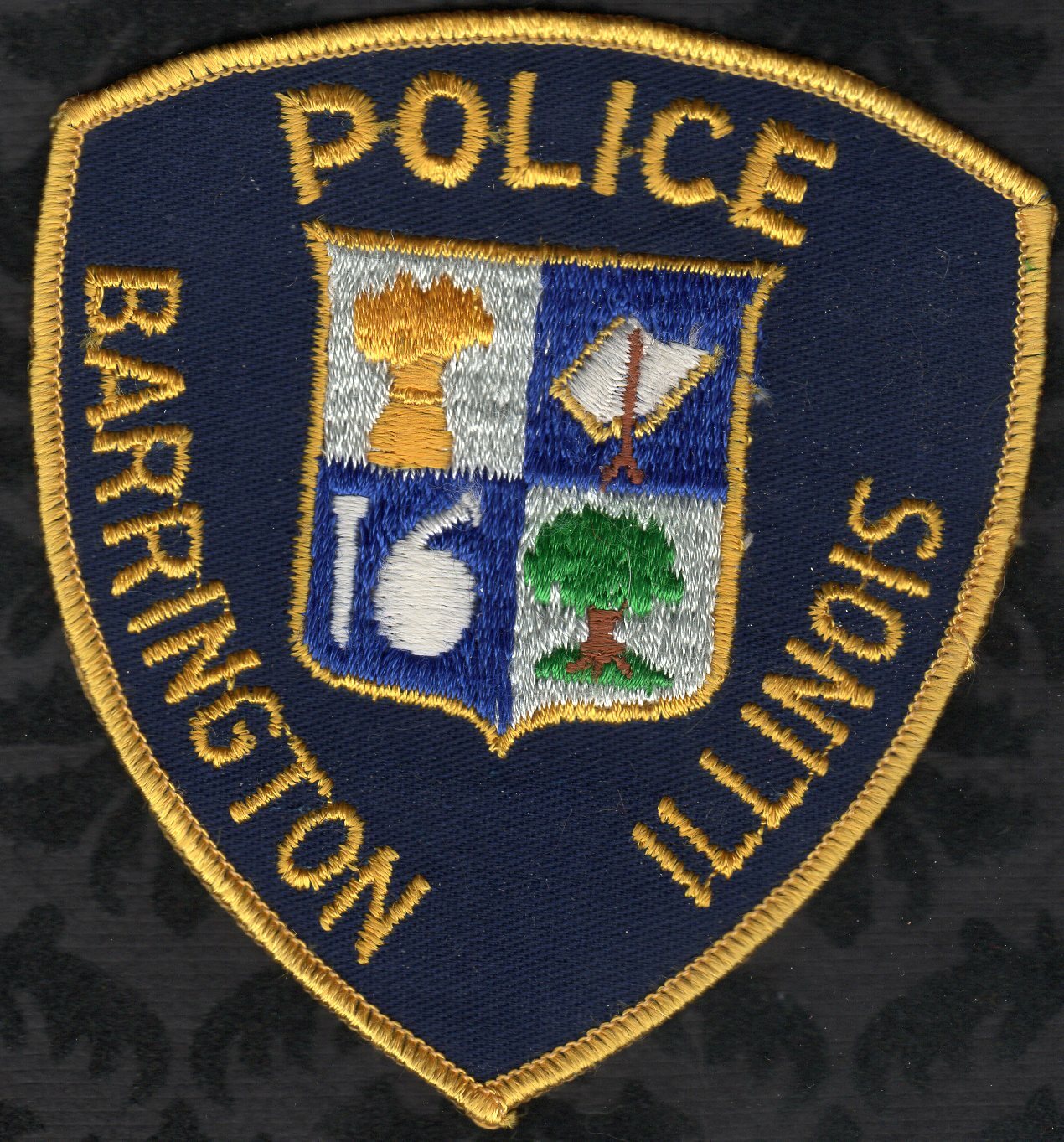 👀😍😂👌  Barrington Illinois Police Shoulder Patch  Black Back Version