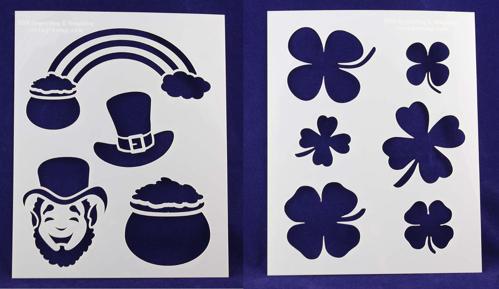 St. Patrick's Day Stencils- 2 Pc Set- 8 x 10 -14 mil Mylar Painting/Crafts