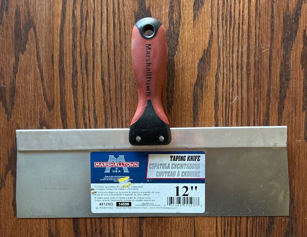 Marshalltown 12" x 3" Stainless Blade Taping Knife W/Dura-Soft rubber Handle USA