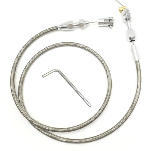 36 Inch Throttle Cable Kit, Stainless Steel Braided Gas Throttle Cable,