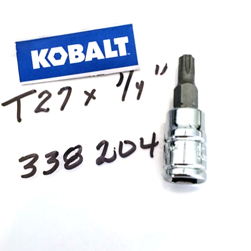 Kobalt T27 x 1/4" Dr Star Bit Socket 338204 Short Shaft Free  USA Shipping