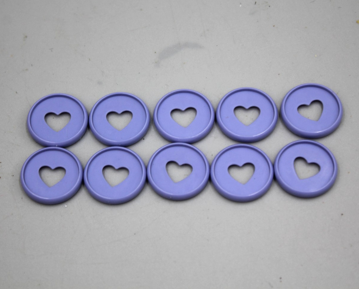 Craftelier Plastic Disc Rings with Heart - Pack of 10 pcs Purple Binding Planner