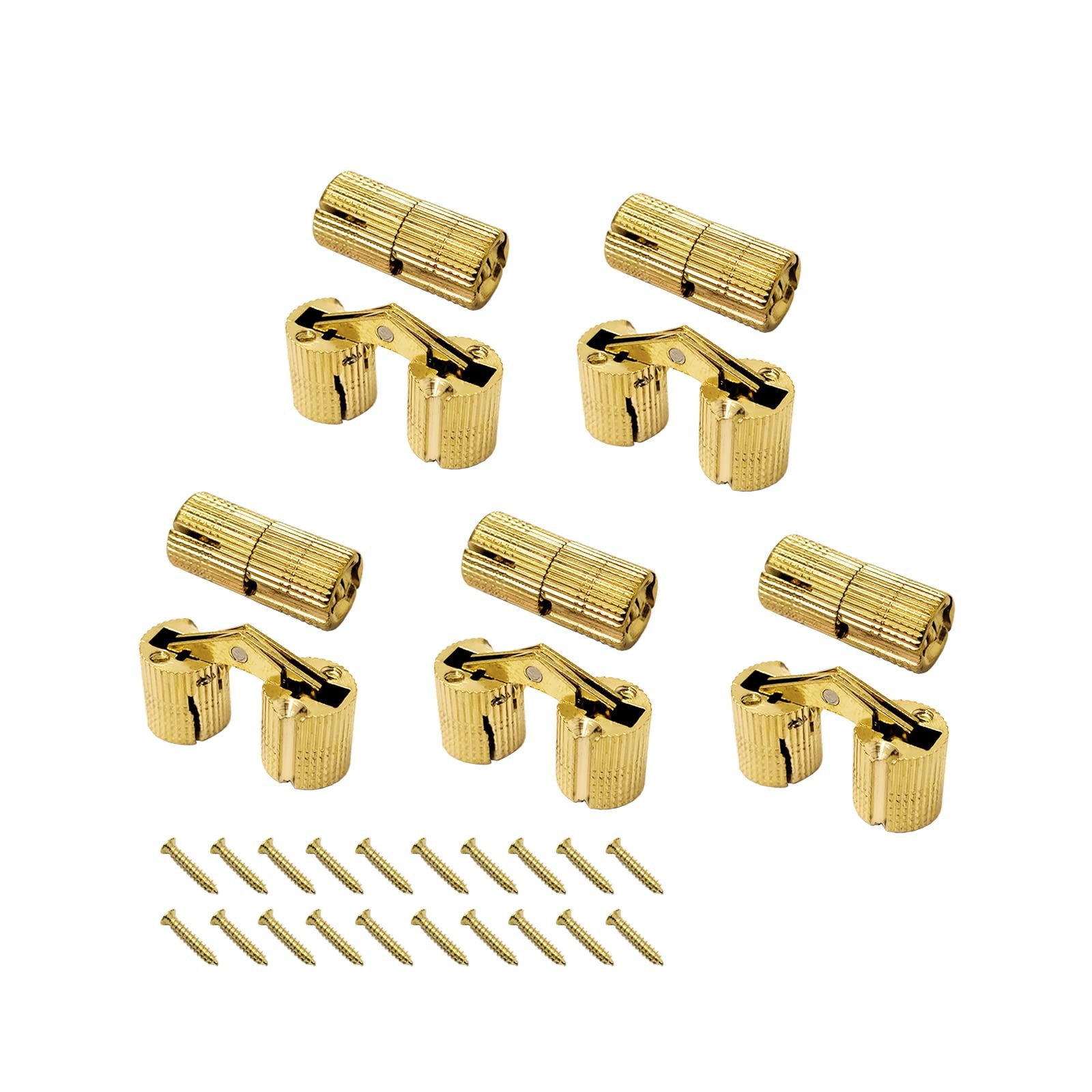 10 PCS 0.4 Inch 10mm Brass Barrel Hinges Hidden Invisible Cabinet Furniture