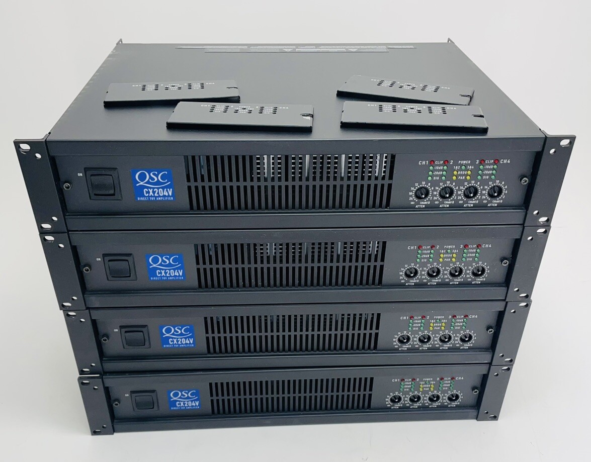QSC CX204V 4-Channel Direct 70V Amplifier BENCH TESTED