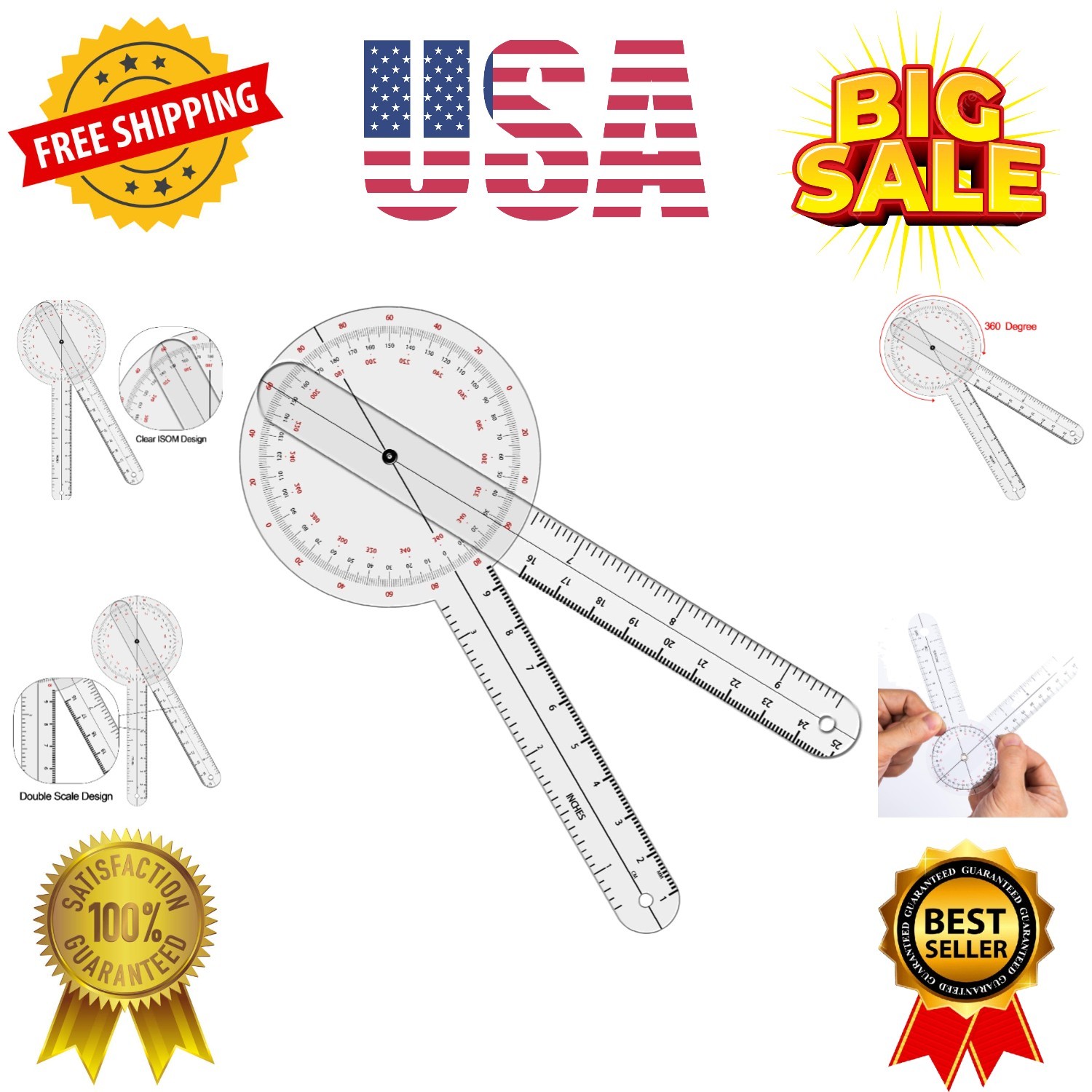 Goniometer Set 6" / 360 Degree
