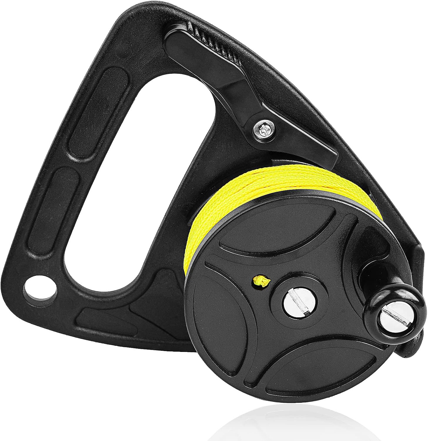Diving Reel with Thumb Stopper, Heavy Duty 46M/150Ft Yellow Line SMB Scuba Ratch