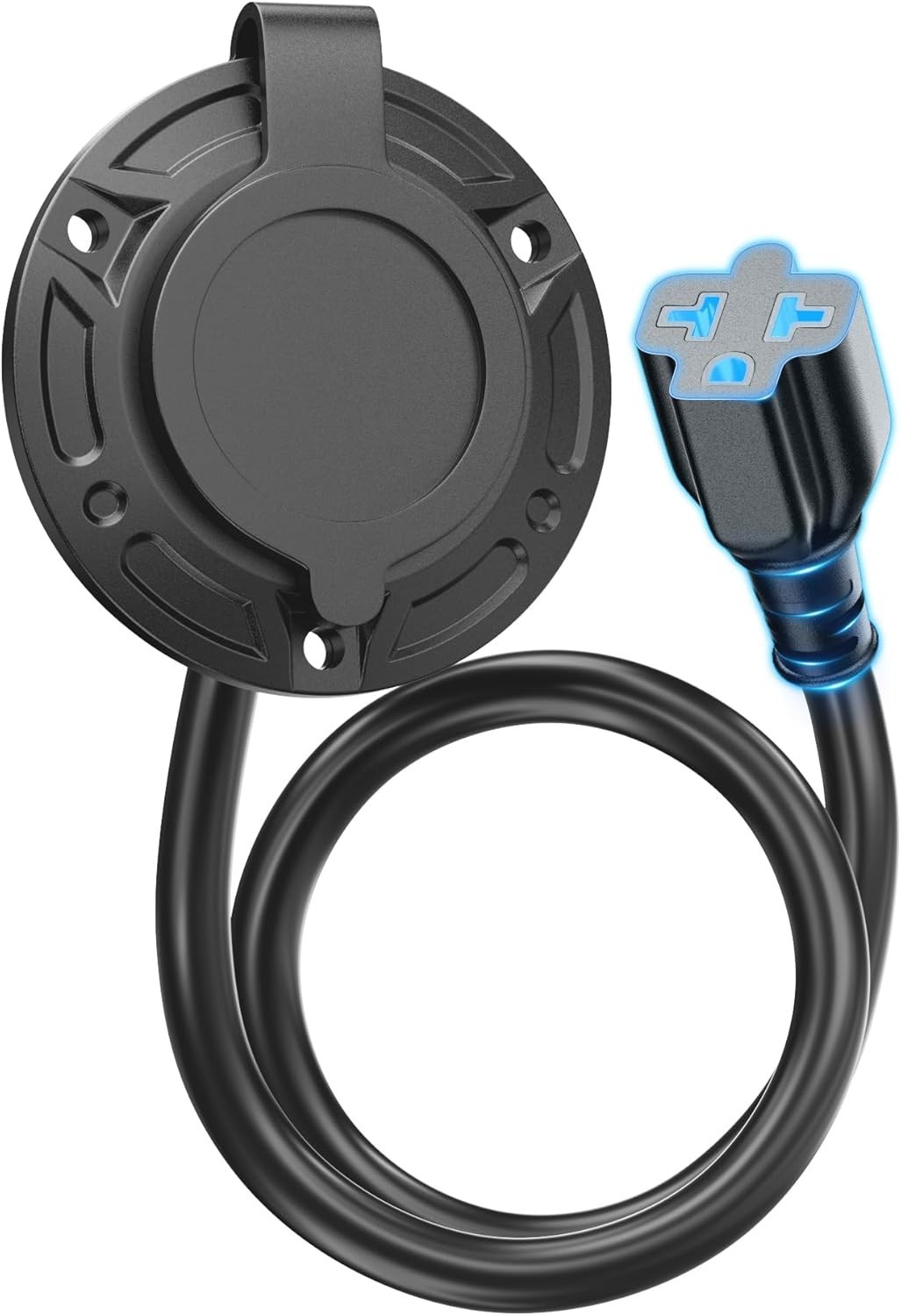 20A 125V AC Port Plug,12AWG Heavy-Duty RV Shore Power Inlet Plug with 5-in-1 ...