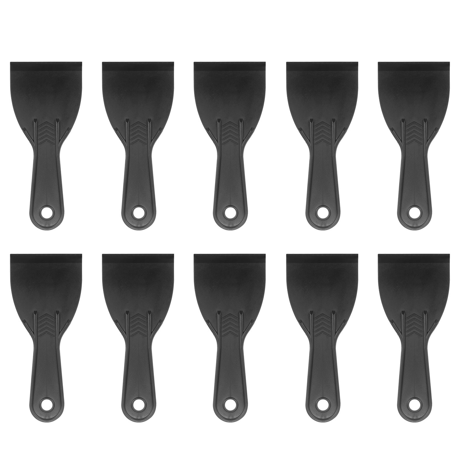 10pcs Putty Scraper 3" Width 6mm Thin Flexible Plastic Putty Knife Black