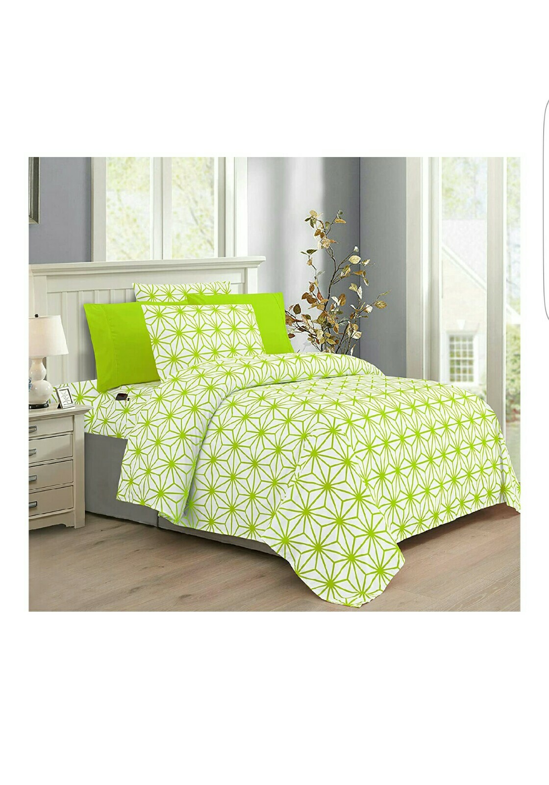Shet Sheets Cube Pattern 1500 Thread Count (6-Piece Set) Queen Size