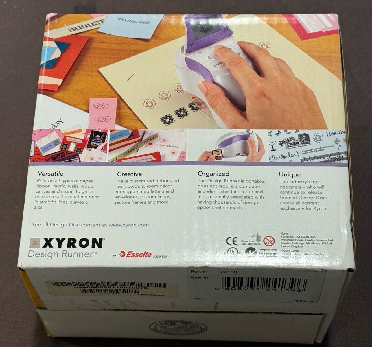 New Xyron 24139 Design Runner Handheld Cordless Printer