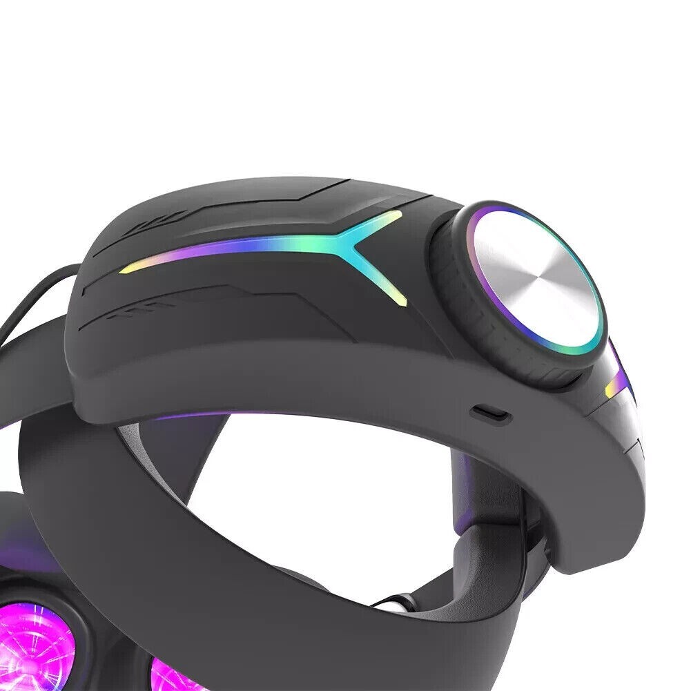 Adjustable RGB Head Strap with 12000mAh Battery for Meta Quest 3S VR Accessories