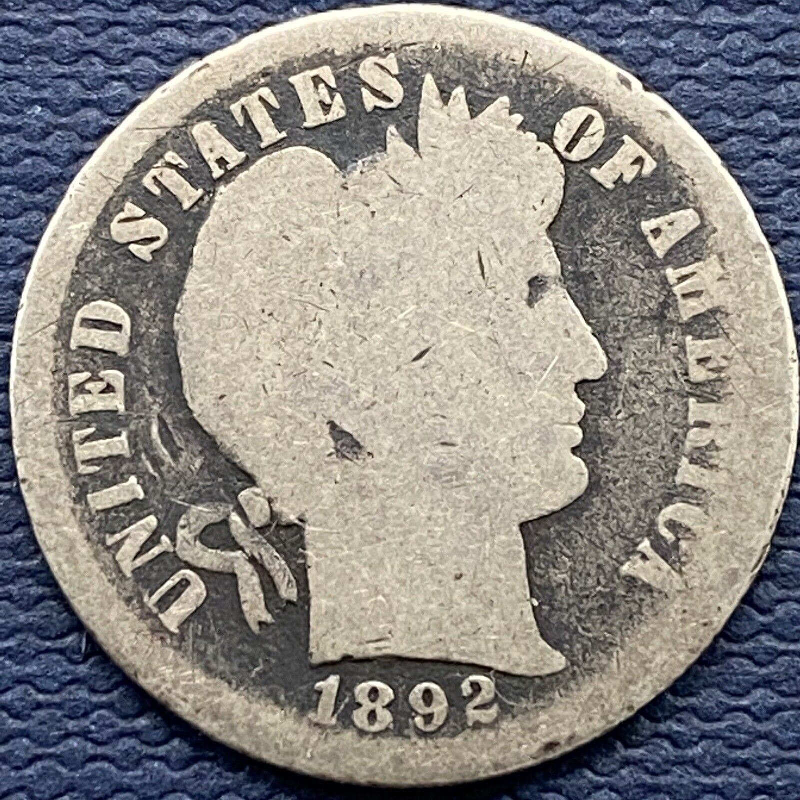 1892 S Barber Dime 10c Circulated #54667