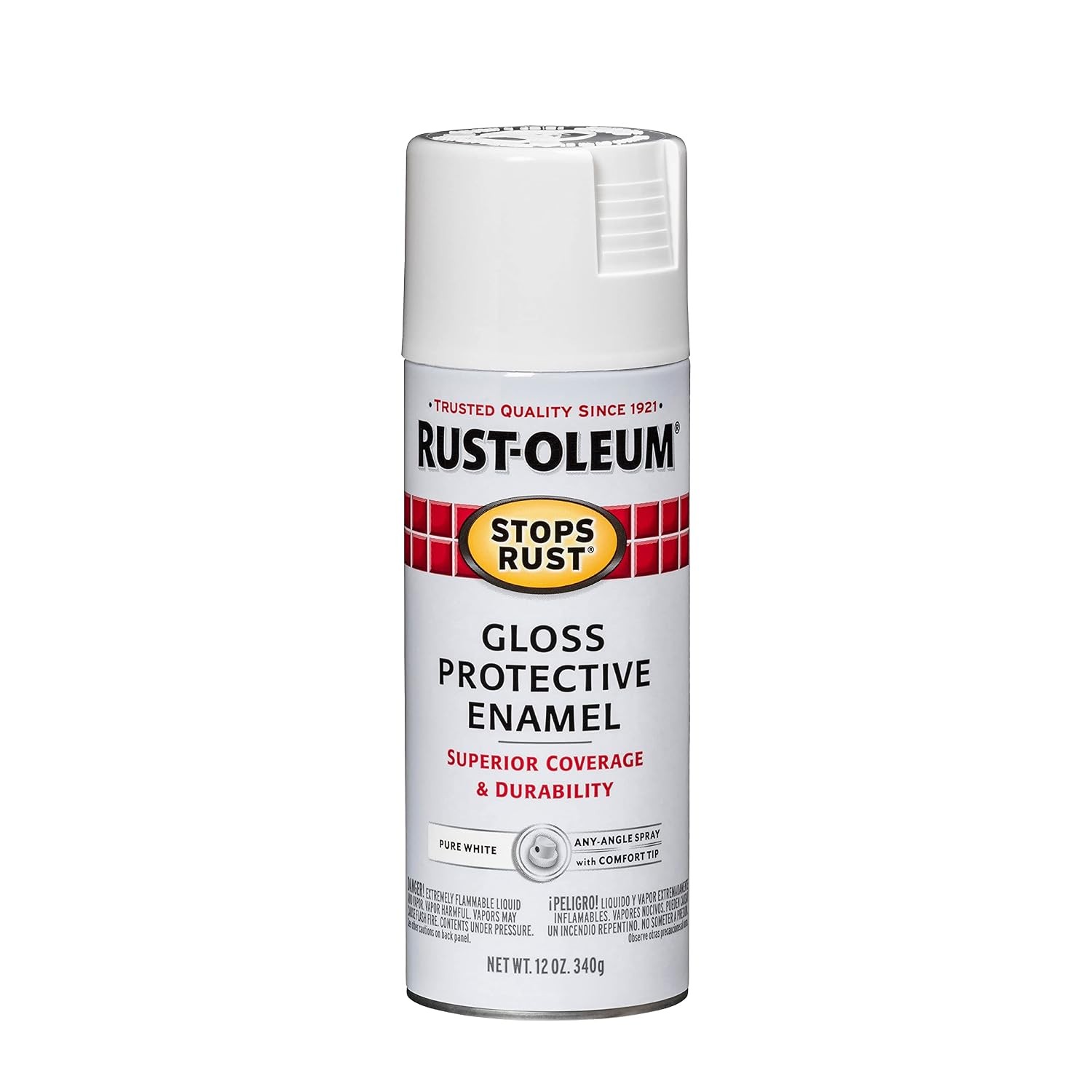 Rust Oleum 12 Oz Gloss White Spray Paint Rust Resistant Indoor Metal Paint