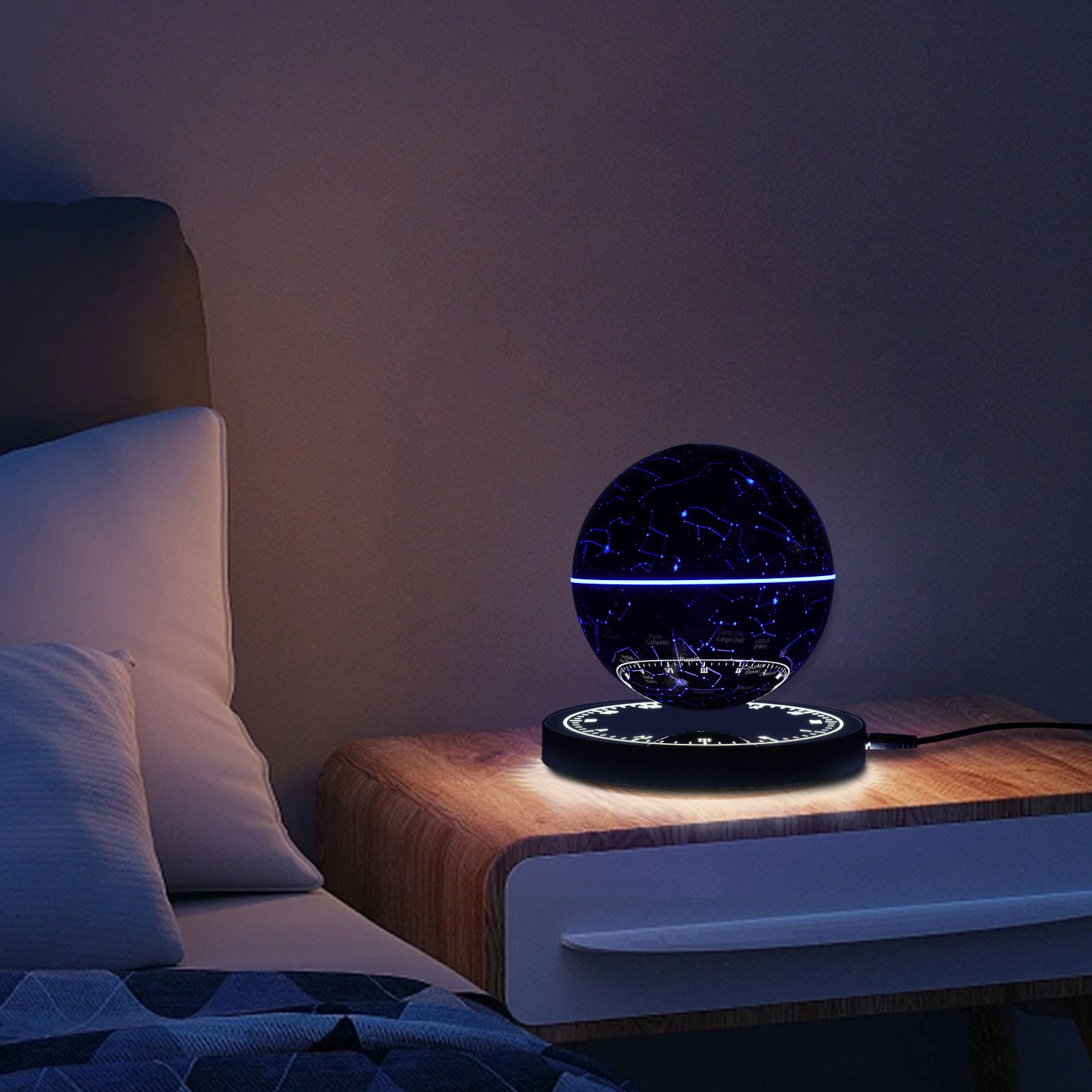 Illuminated Magnetic Levitating Globe w LED Floating Globe Auto-Rotating Globe