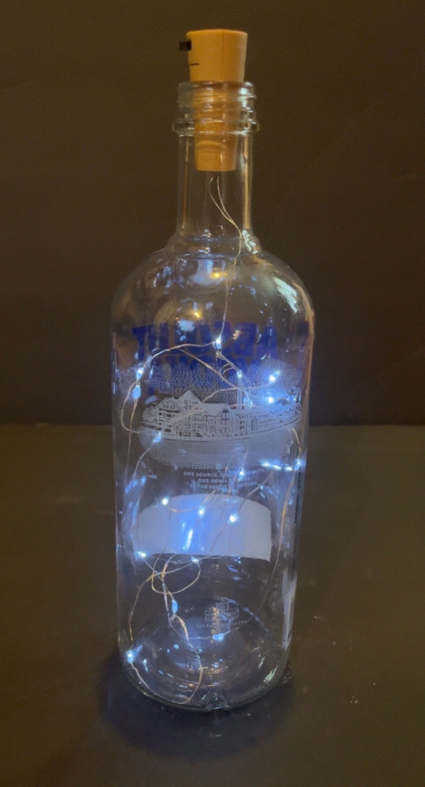 Absolut Vodka Swedish Cork Light Bottle Lamp