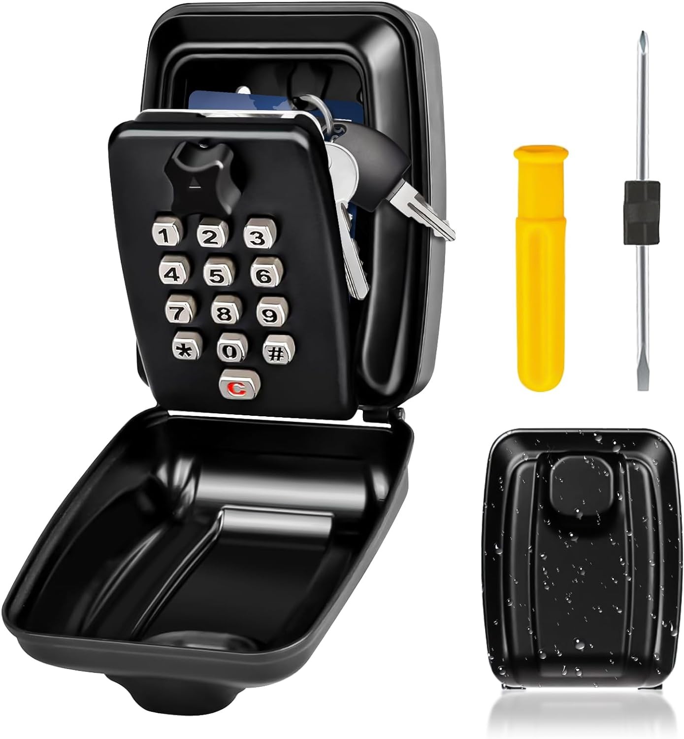 Key Safe Wall Mounted Key Lock Box Outdoor Resettable Weatherproof Cover Outside