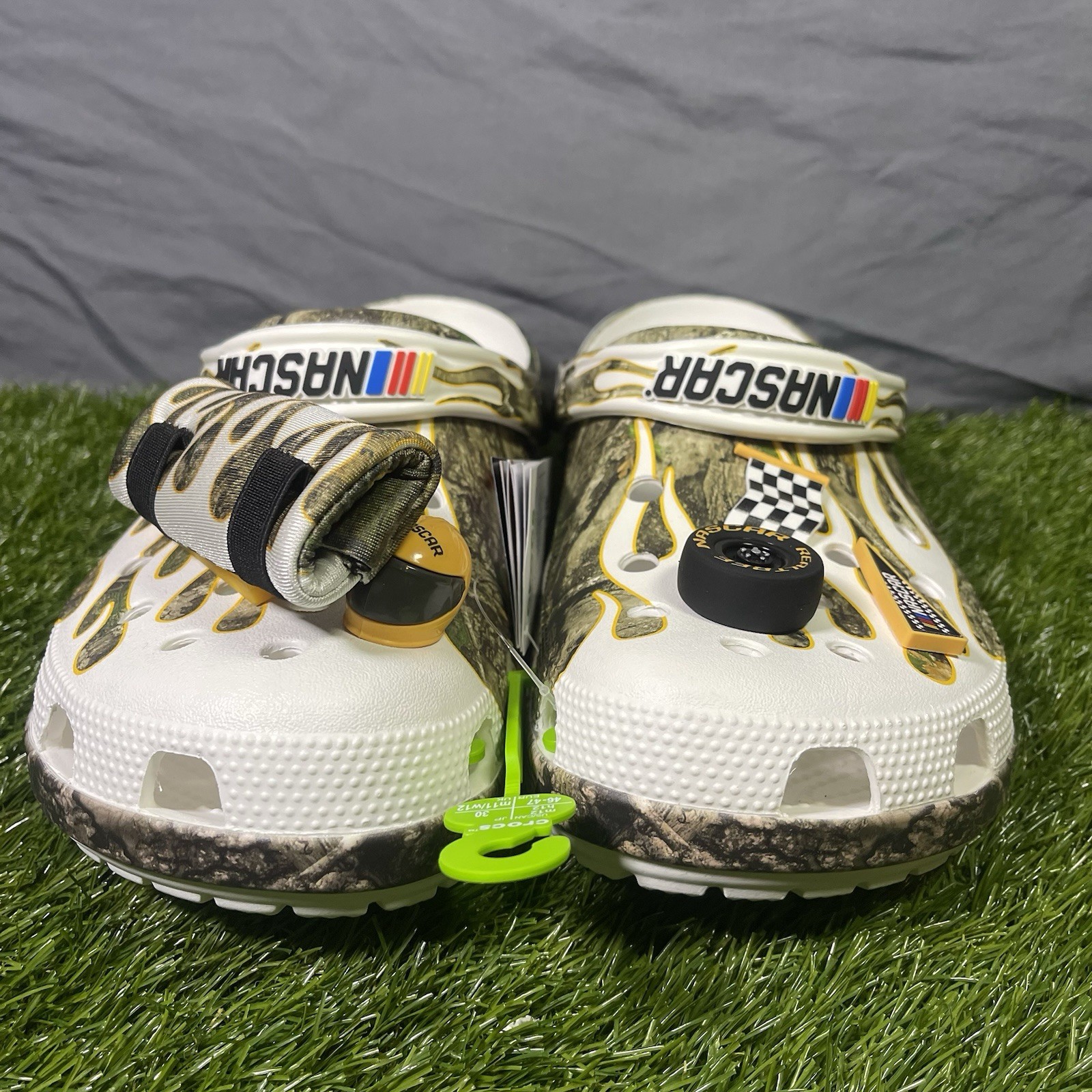 NASCAR x Realtree Crocs Classic Clog Men's 12 w/ Jibbitz charms Allover camo🔥