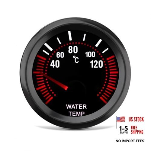 Water Temp Gauge Automotive, 2" 52mm 12V 40-120 Degree Celsius Universal