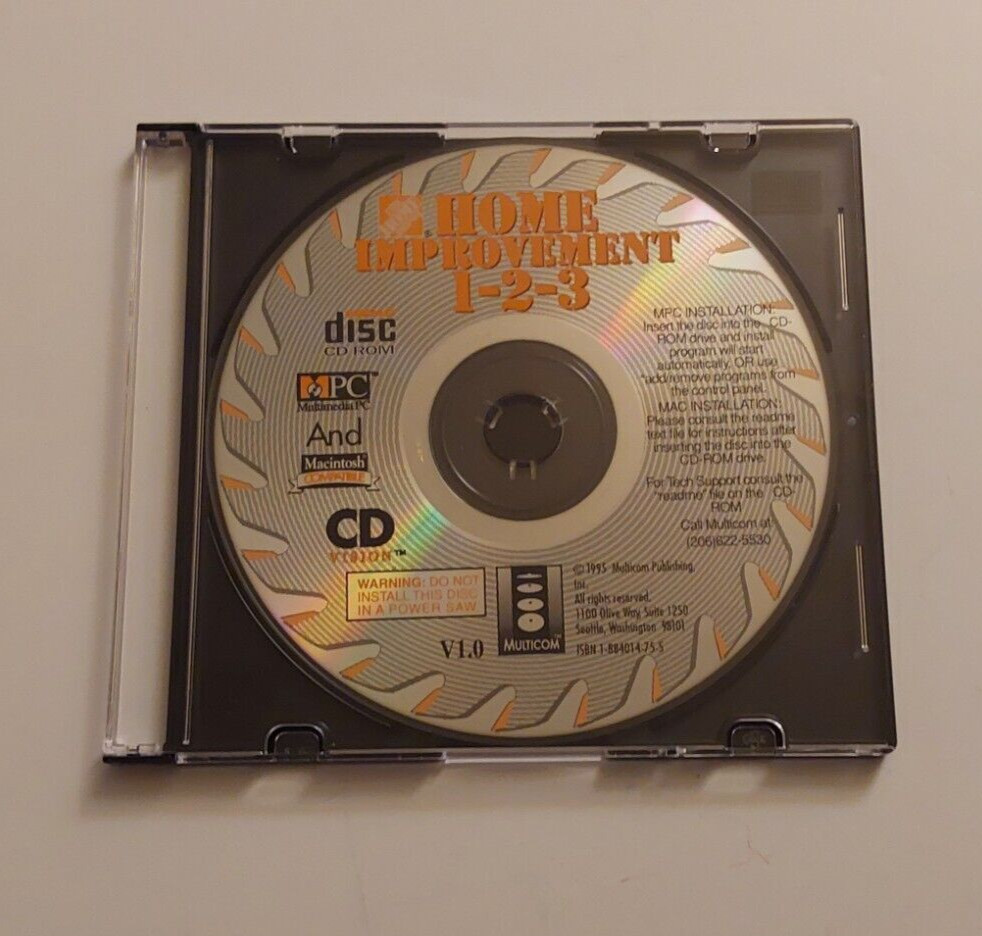 The Home Depot Home Improvement 1-2-3 PC CD 1995 MPC & Mac Multicom