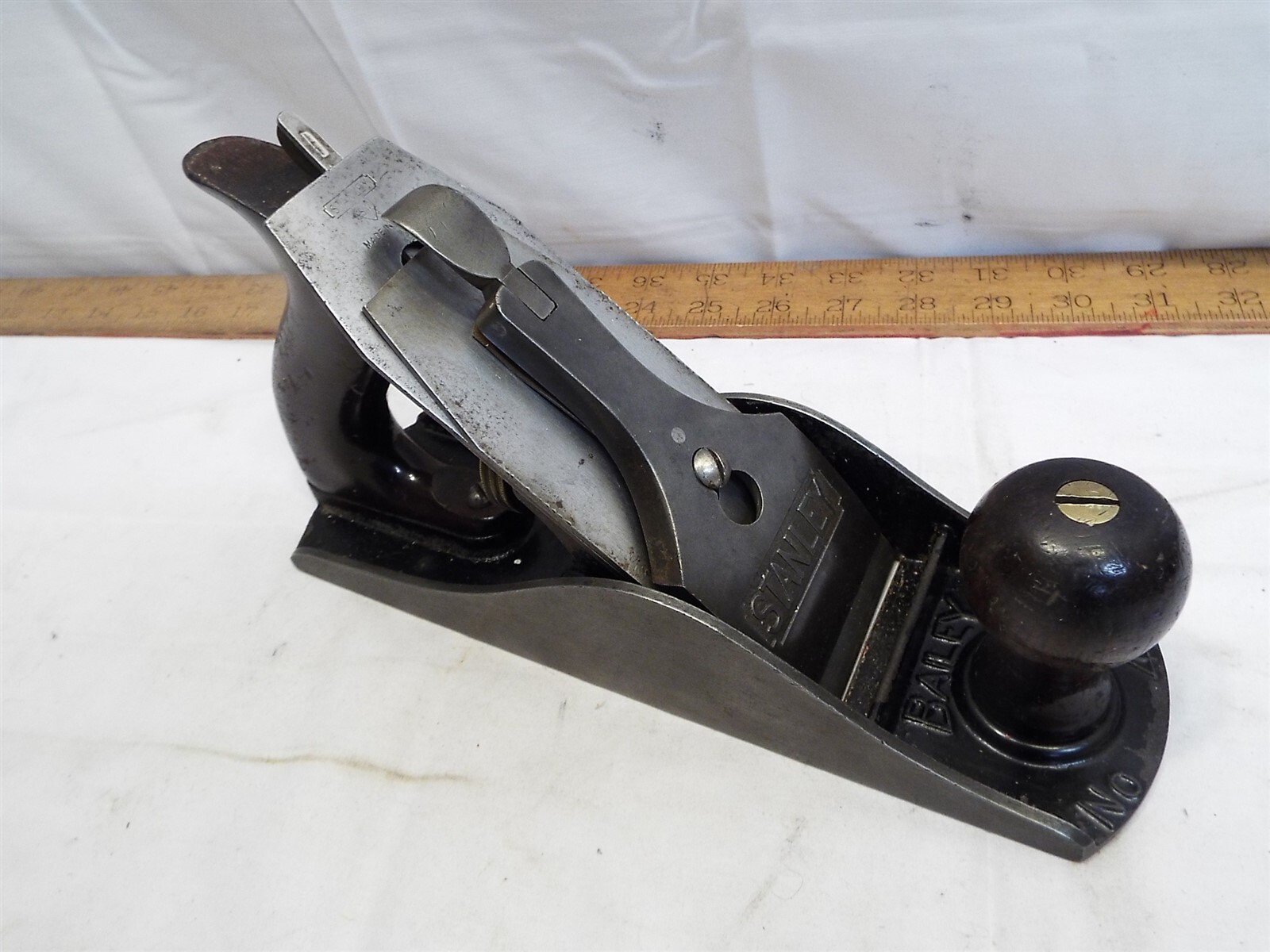 Stanley Bailey 4-1/2 Wide Jack Bench Plane Bailey 1867 Large Wheel Wood Tool