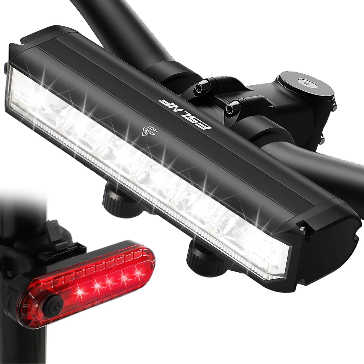 1800 Lumen Bike Light Front Back Bicycle Lights Night Riding Super Bright USB