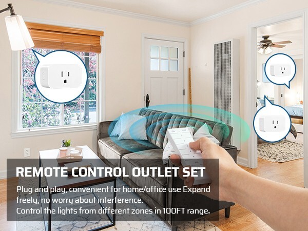 DEWENWILS Indoor Wireless Remote Control Outlet, Remote Light Switch 15A/1875W