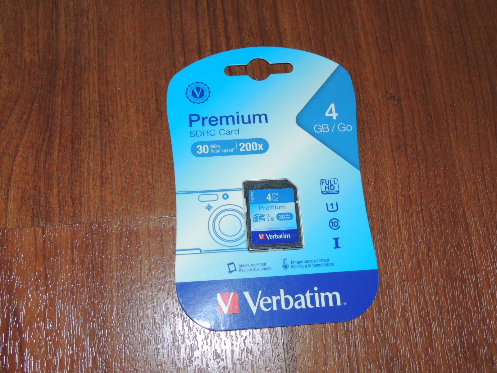 New - Verbatim Premium 4GB SDHC - Card Class 10 - 30 MB/s 200x - 96171 1803