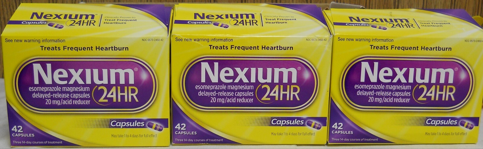 Nexium 24 Hour Capsules Treats Frequent Heartburn 3X42= Capsules Expires 08/2028