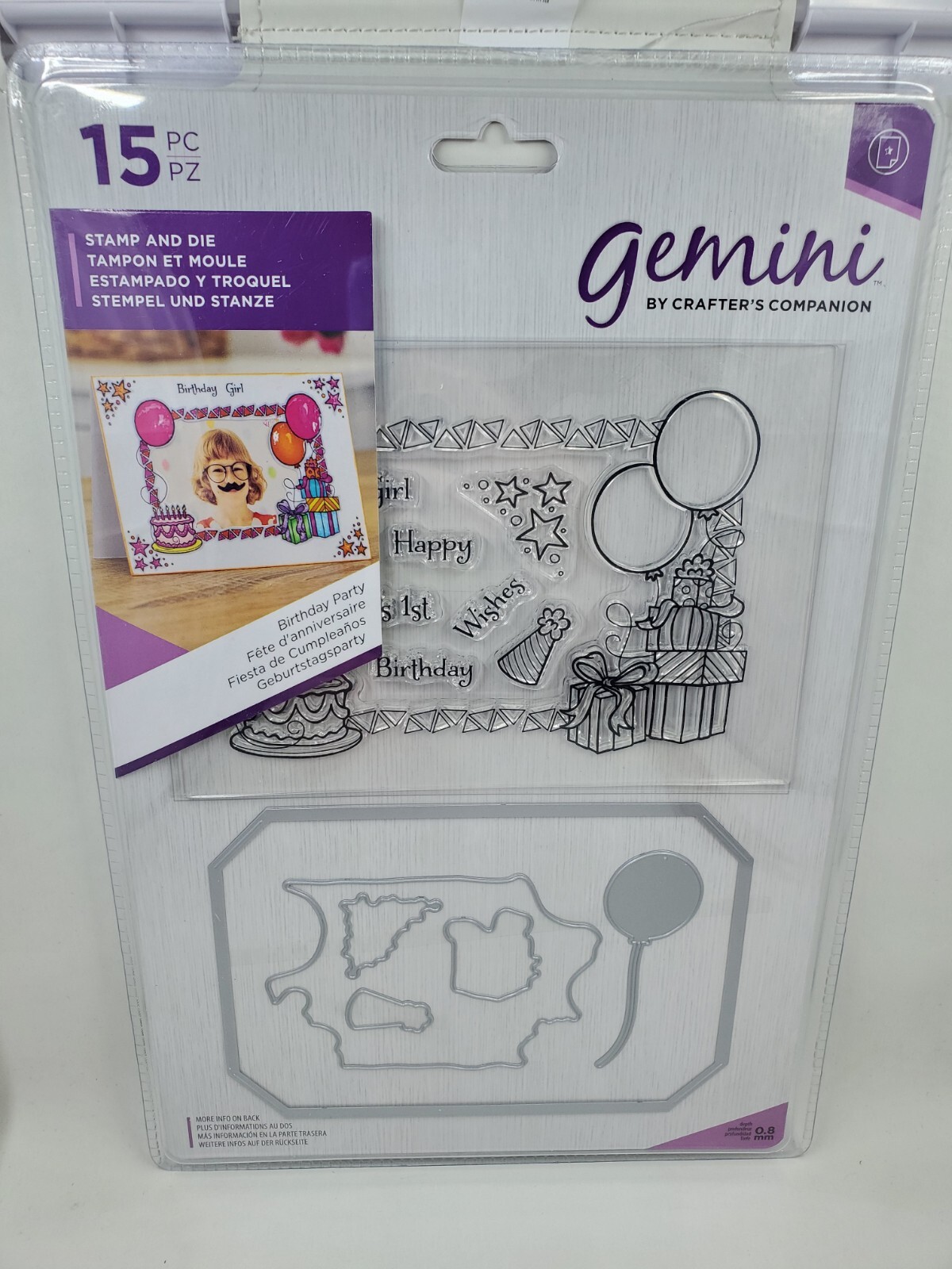 CC2 Crafters Companion Birthday Party Corner Stamp & Die Set Photo Frame New