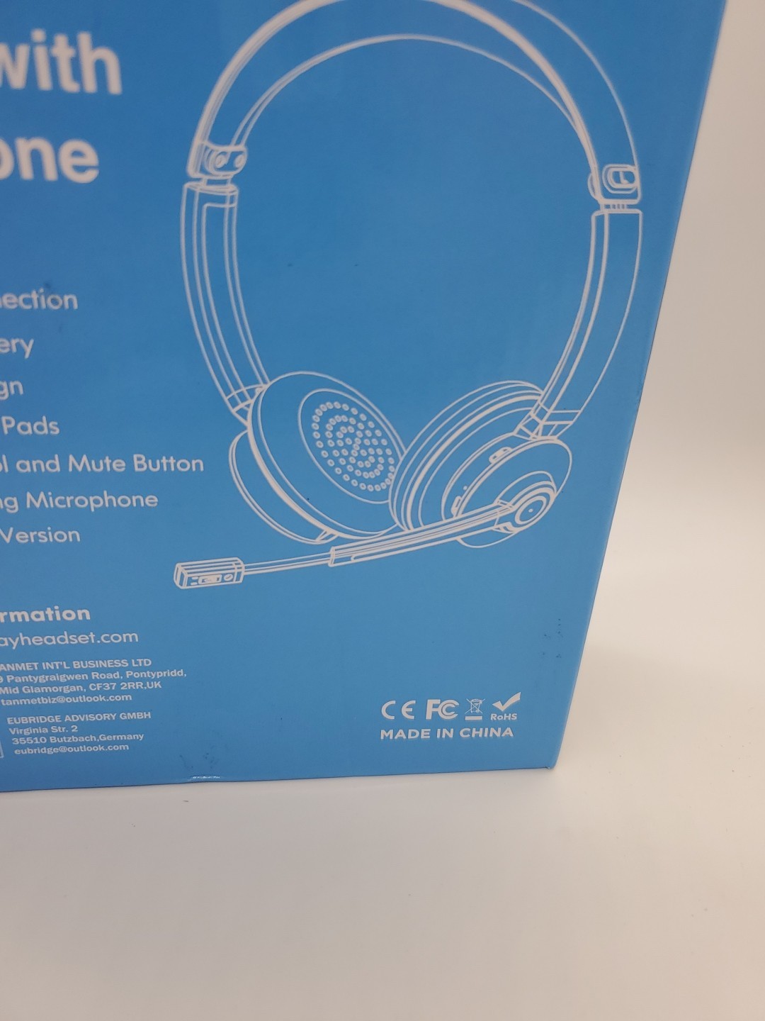 Earbay Wireless Headset Bluetooth with Microphone Noise Cancelling BT782