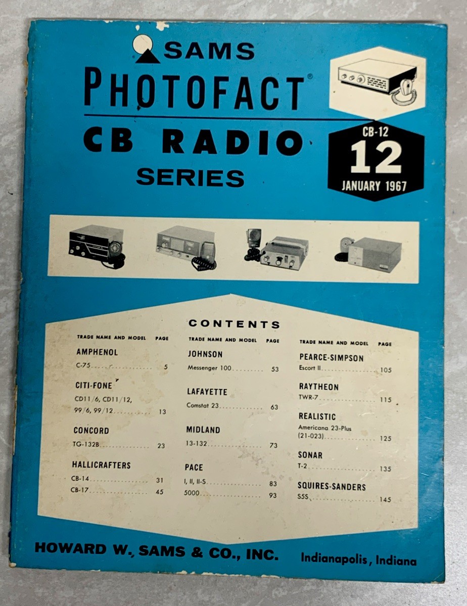 Vintage Sams Photofact CB Radio Series CB-12 January 1967 Manual Book Magazine