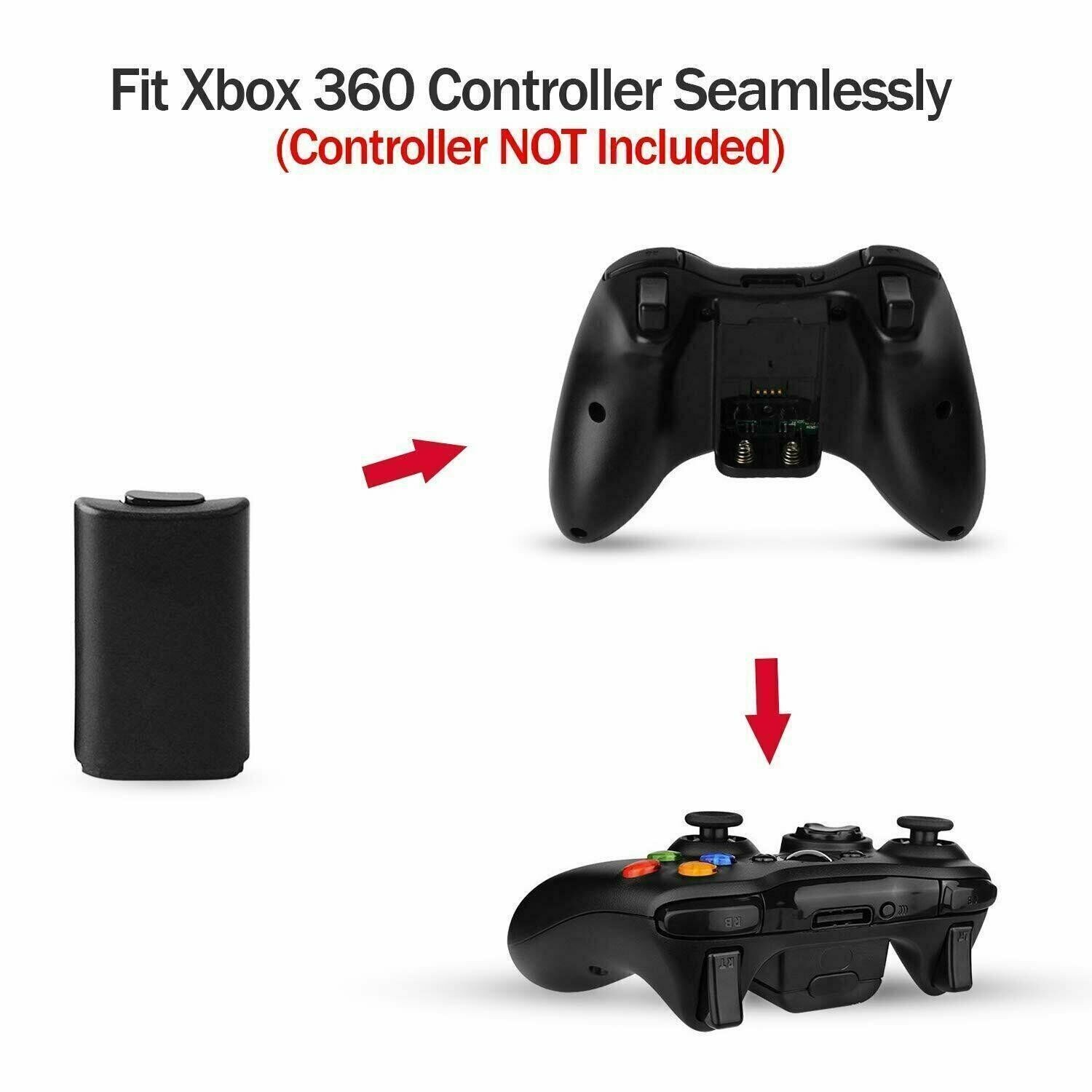 2Pcs For Xbox 360 Wireless Controller AA Battery Back Cover Case Shell Pack