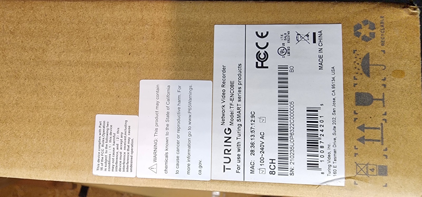 Turing TF-ENC08E Network Video Recorder