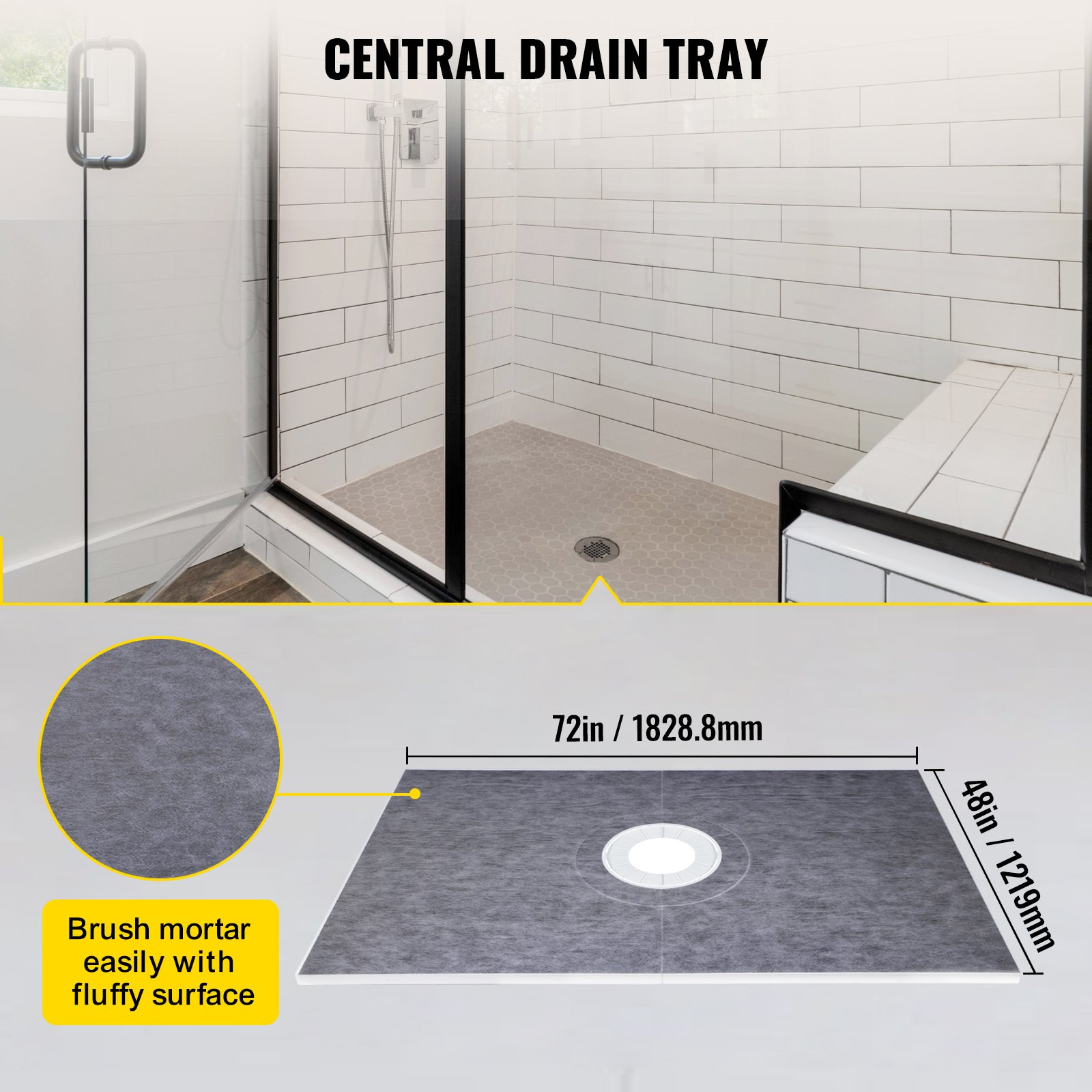 Shower Curb Kit, Shower Pan Slope Sticks Fit for Bathr